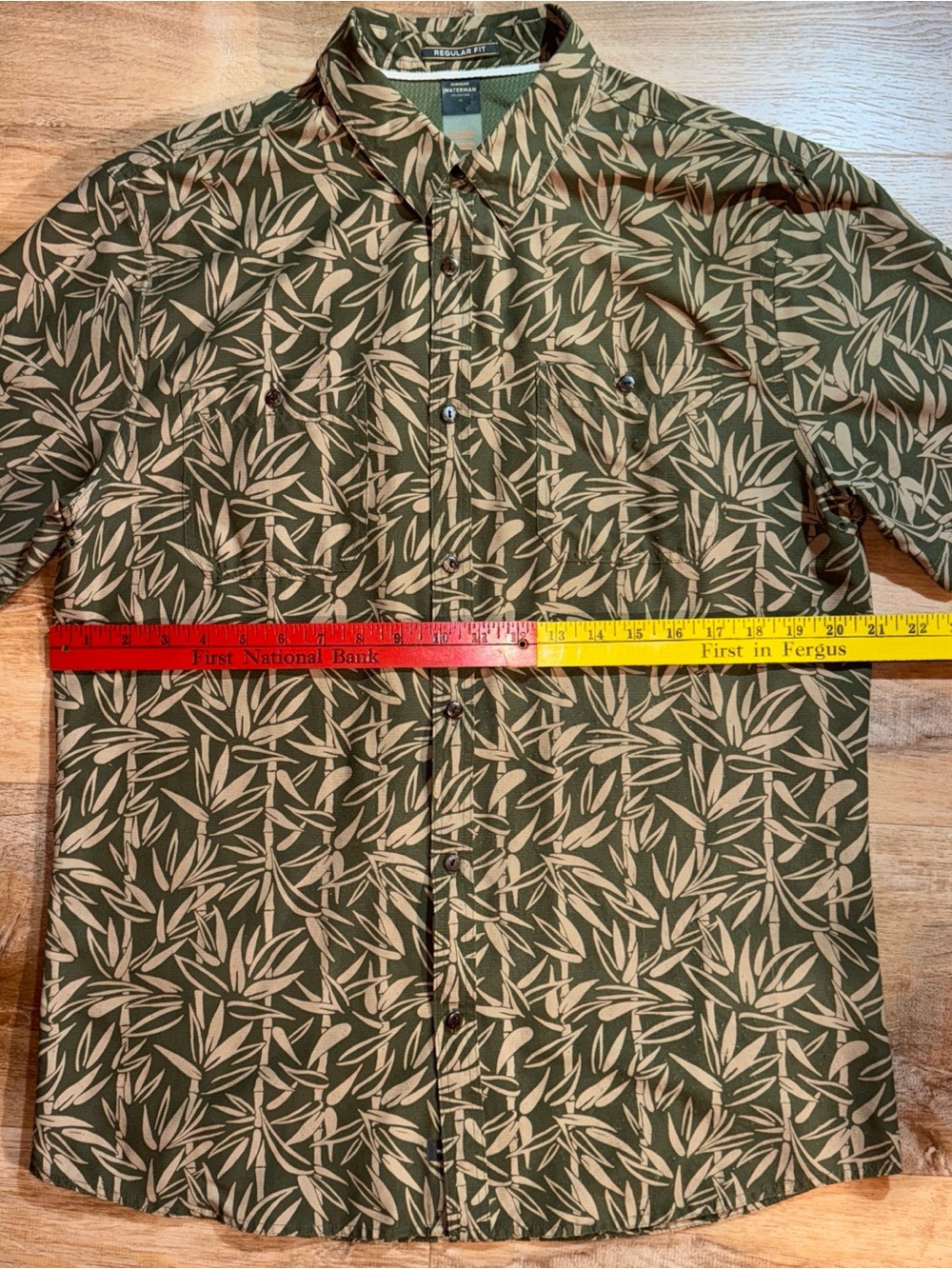 Quick Silver Watermelon Bamboo Short Sleeve Shirt Tee Polo sz M *fuzz ball Green